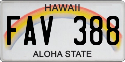 HI license plate FAV388