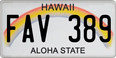 HI license plate FAV389