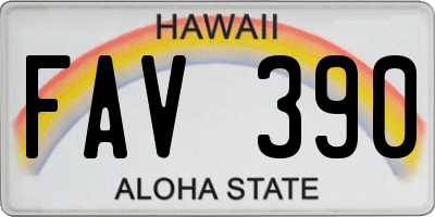 HI license plate FAV390