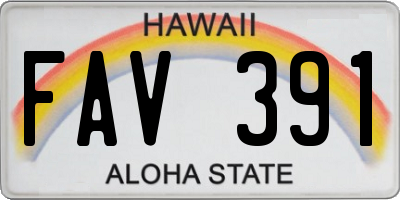 HI license plate FAV391