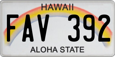 HI license plate FAV392
