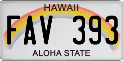 HI license plate FAV393