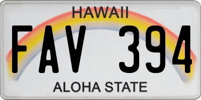 HI license plate FAV394