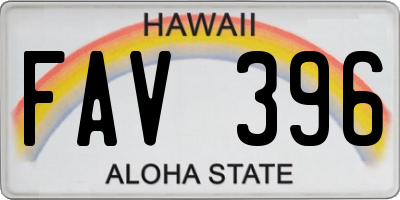 HI license plate FAV396