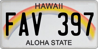 HI license plate FAV397