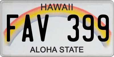 HI license plate FAV399