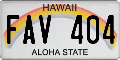 HI license plate FAV404