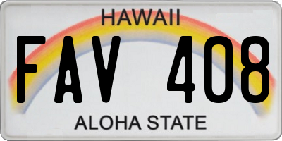 HI license plate FAV408