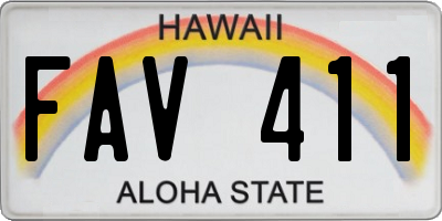 HI license plate FAV411