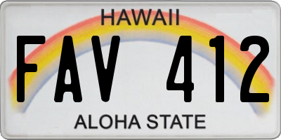 HI license plate FAV412