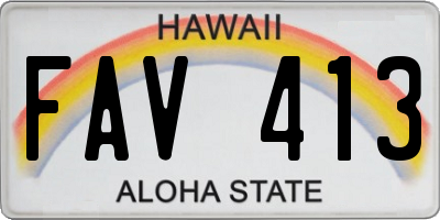 HI license plate FAV413