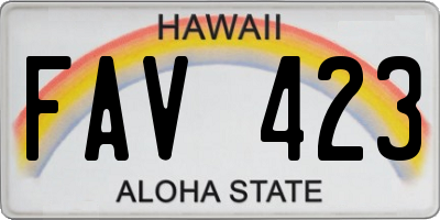 HI license plate FAV423