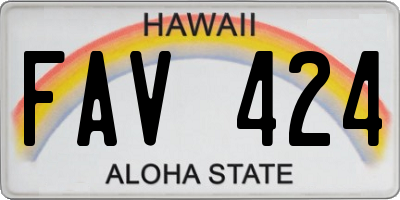 HI license plate FAV424