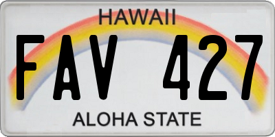 HI license plate FAV427