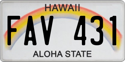 HI license plate FAV431