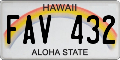 HI license plate FAV432