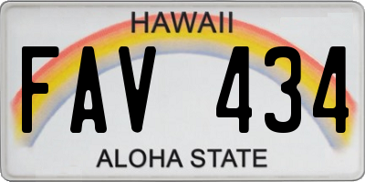 HI license plate FAV434