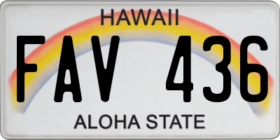 HI license plate FAV436