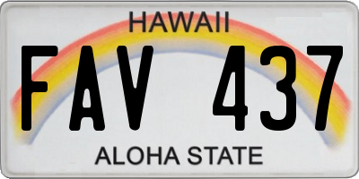 HI license plate FAV437