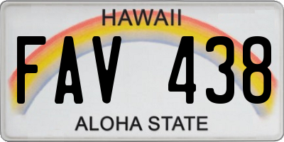 HI license plate FAV438