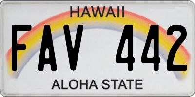 HI license plate FAV442