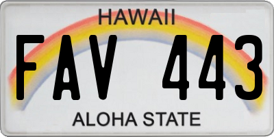 HI license plate FAV443