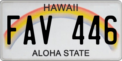HI license plate FAV446