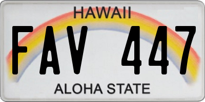 HI license plate FAV447