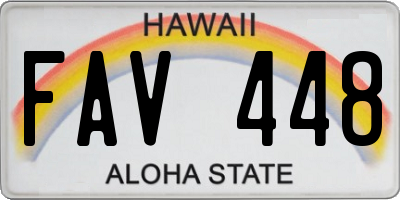 HI license plate FAV448