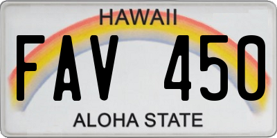 HI license plate FAV450