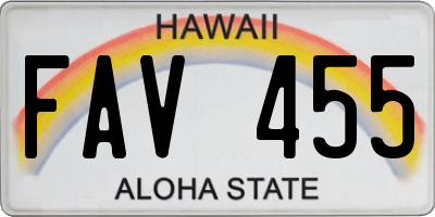 HI license plate FAV455