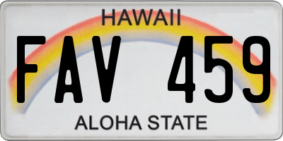 HI license plate FAV459