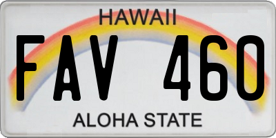 HI license plate FAV460