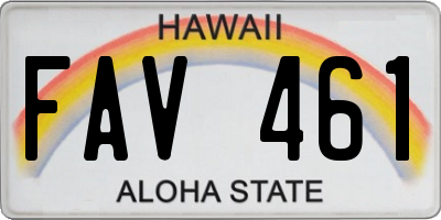 HI license plate FAV461