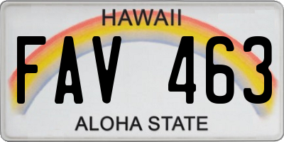 HI license plate FAV463