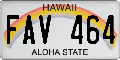 HI license plate FAV464