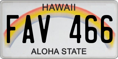 HI license plate FAV466