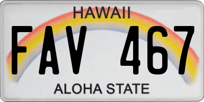 HI license plate FAV467