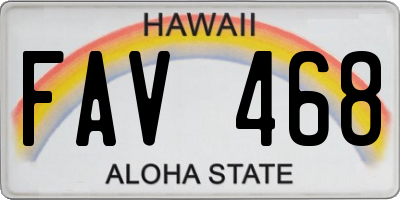 HI license plate FAV468