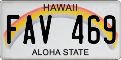 HI license plate FAV469