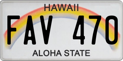 HI license plate FAV470