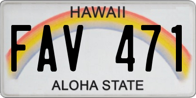 HI license plate FAV471