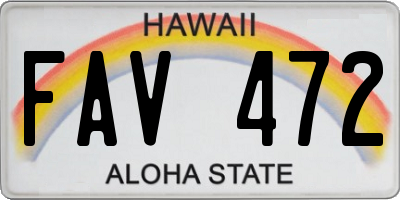 HI license plate FAV472