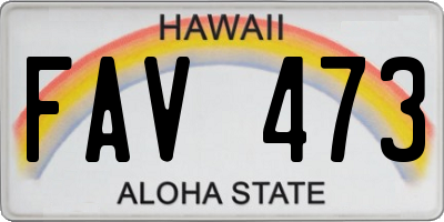 HI license plate FAV473