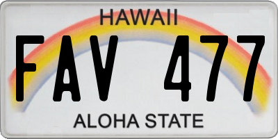 HI license plate FAV477
