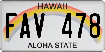 HI license plate FAV478