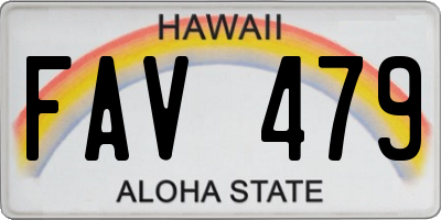 HI license plate FAV479