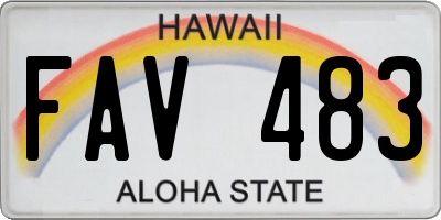 HI license plate FAV483