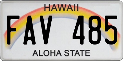 HI license plate FAV485