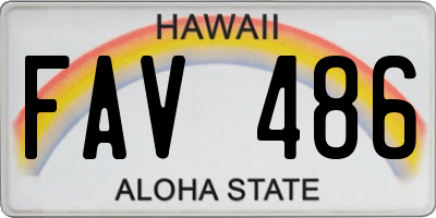 HI license plate FAV486